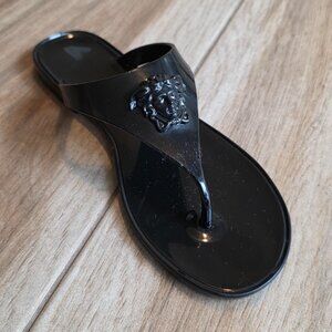 Versace  Black Jelly Glossy Medusa Sandals Eur. 37